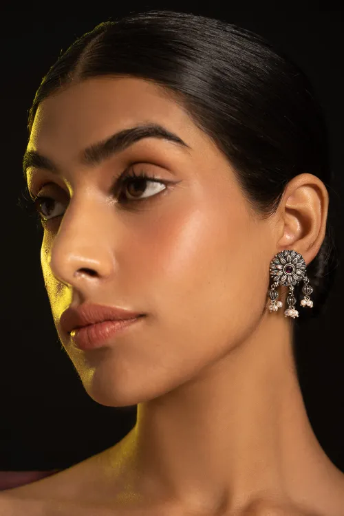 TICH Pure Silver Traditional Maharashtrian Earrings - Layani - Image 2