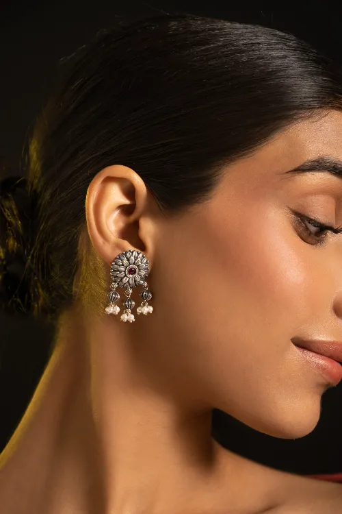 TICH Pure Silver Traditional Maharashtrian Earrings - Layani - Image 4