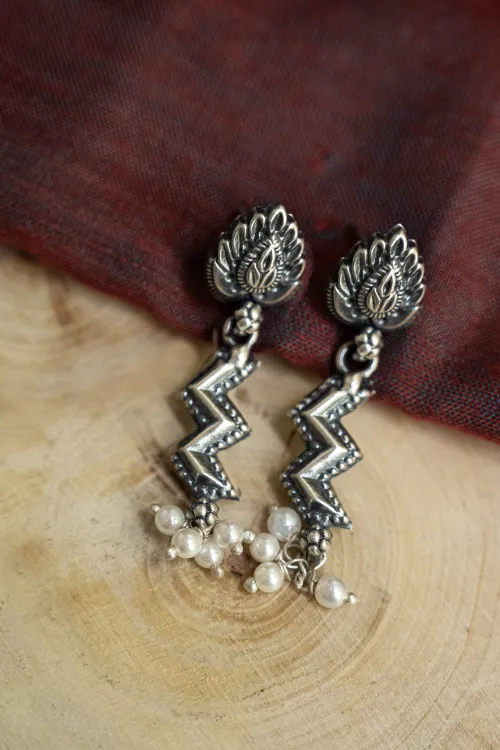 TICH Pure Silver Traditional Maharashtrian Earrings - Leher - Image 2