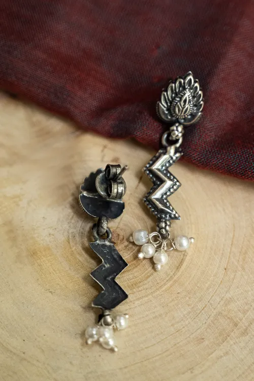 TICH Pure Silver Traditional Maharashtrian Earrings - Leher - Image 4