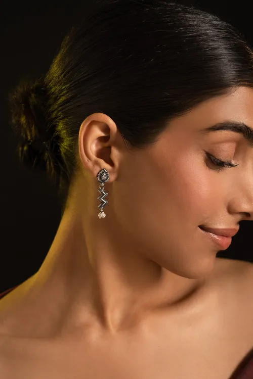 TICH Pure Silver Traditional Maharashtrian Earrings - Leher - Image 5