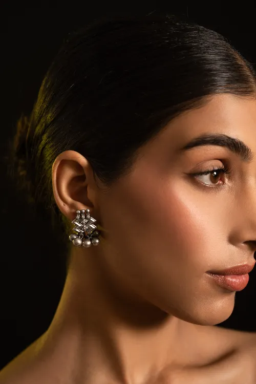 TICH Pure Silver Traditional Maharashtrian Earrings - Leher Studs - Image 3