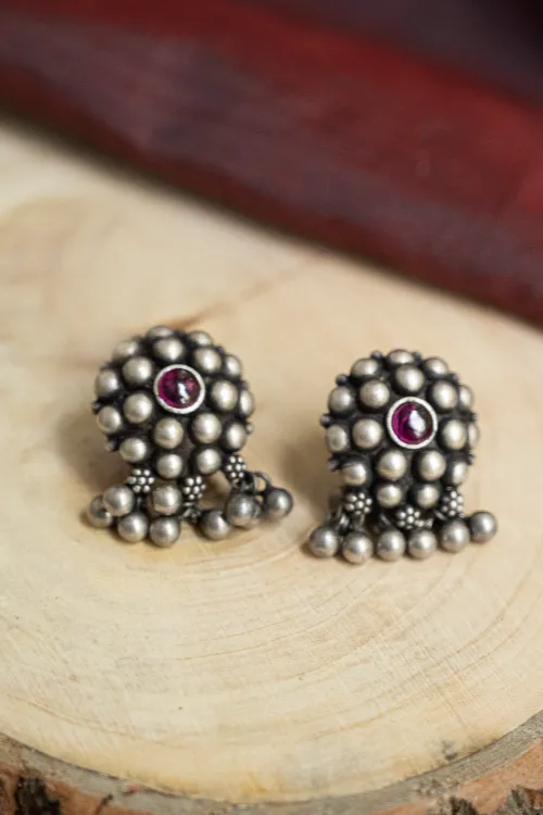 TICH Pure Silver Traditional Maharashtrian Earrings - Manjiri - Image 2