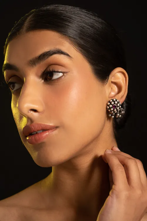 TICH Pure Silver Traditional Maharashtrian Earrings - Manjiri - Image 3