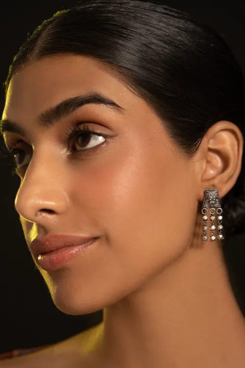 TICH Pure Silver Traditional Maharashtrian Earrings - Mohanmal - Image 2
