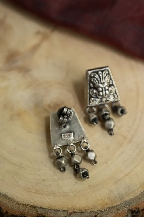TICH Pure Silver Traditional Maharashtrian Earrings - Mohanmal Studs - Image 4