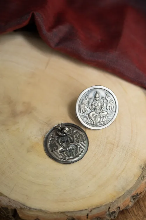 TICH Pure Silver Traditional Maharashtrian Earrings - Mohar - Image 4