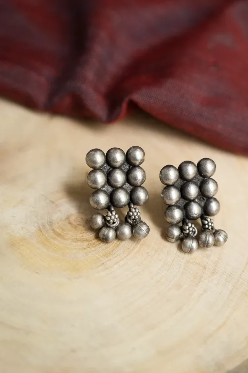 TICH Pure Silver Traditional Maharashtrian Earrings - Navalata - Image 2