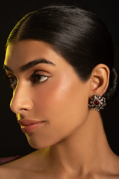 TICH Pure Silver Traditional Maharashtrian Earrings - Pushpak - Image 4