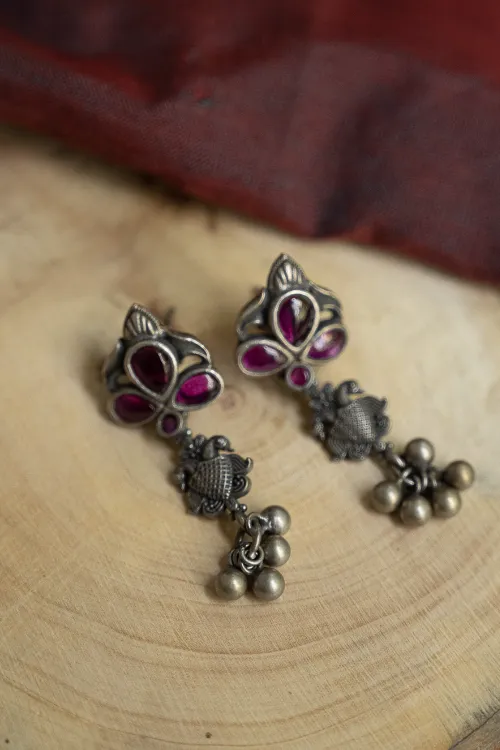 TICH Pure Silver Traditional Maharashtrian Earrings - Shan?Khpushpi - Image 2