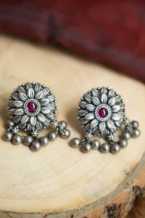 TICH Pure Silver Traditional Maharashtrian Earrings - Shravani - Image 2