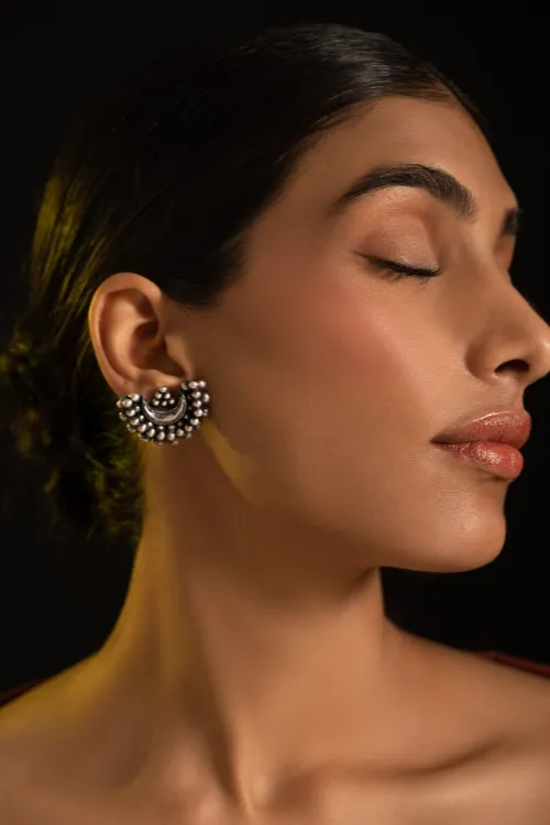 TICH Pure Silver Traditional Maharashtrian Earrings - Soma'S Crest - Image 3