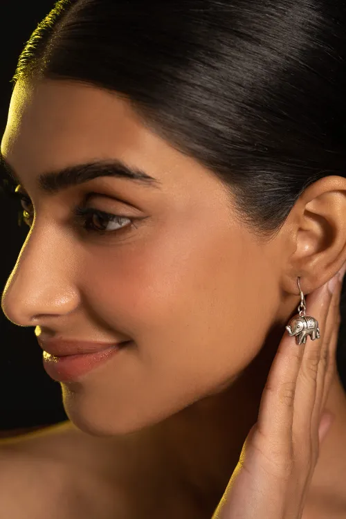 TICH Pure Silver Traditional Maharashtrian Earrings - Tanugaja - Image 3
