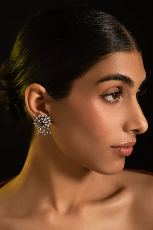 TICH Pure Silver Traditional Maharashtrian Earrings - Tarakini - Image 3