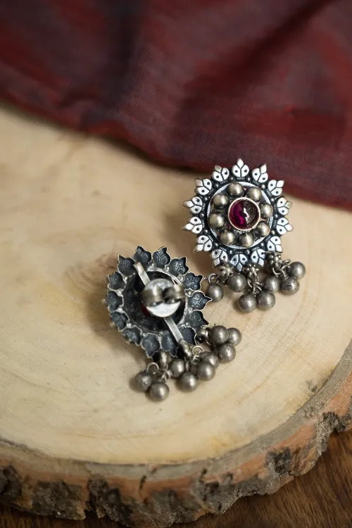 TICH Pure Silver Traditional Maharashtrian Earrings - Tarakini - Image 4