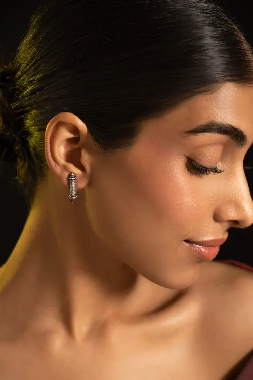 TICH Pure Silver Traditional Maharashtrian Earrings - Vilasini Studs - Image 5