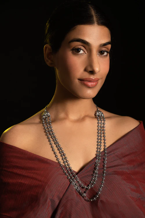TICH Pure Silver Traditional Maharashtrian Neckpiece - Bakulihaar - Image 5