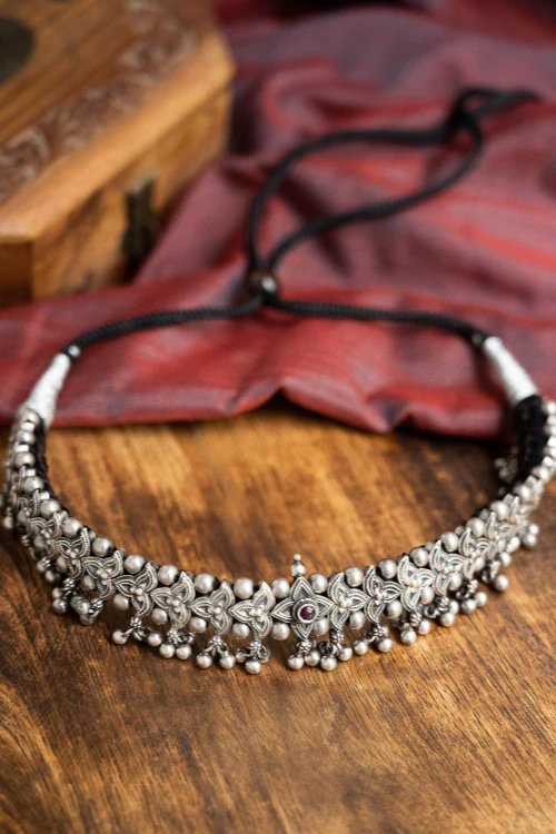 TICH Pure Silver Traditional Maharashtrian Neckpiece - Belpaan - Image 3