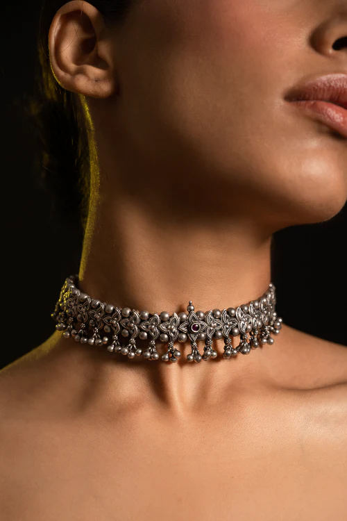TICH Pure Silver Traditional Maharashtrian Neckpiece - Belpaan - Image 4
