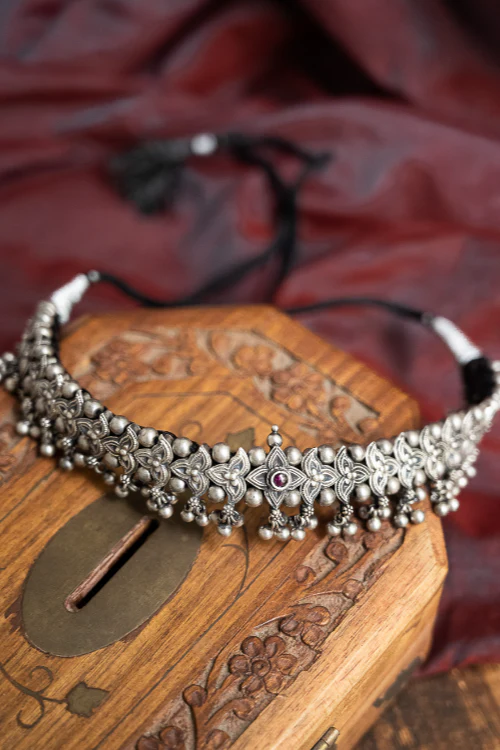 TICH Pure Silver Traditional Maharashtrian Neckpiece - Belpaan - Image 5