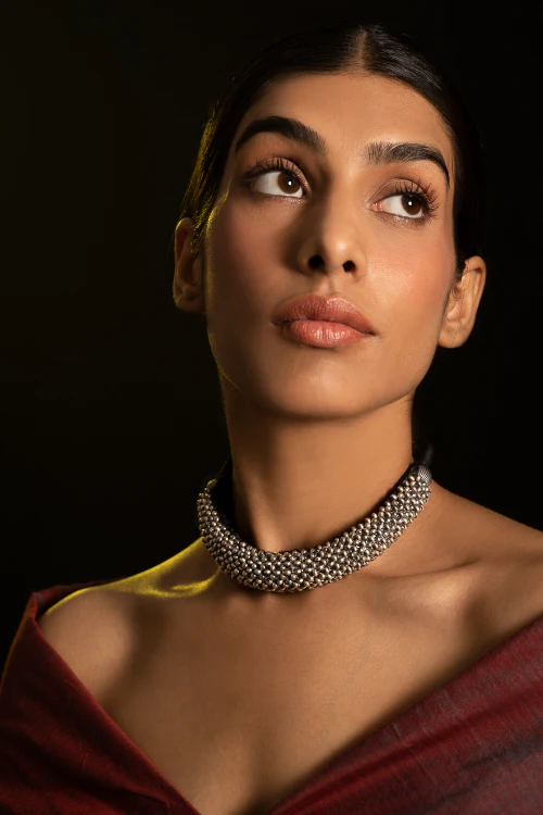 TICH Pure Silver Traditional Maharashtrian Neckpiece - Gadithushi - Image 2