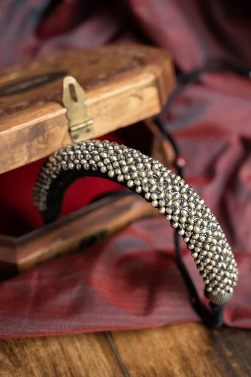 TICH Pure Silver Traditional Maharashtrian Neckpiece - Gadithushi - Image 5
