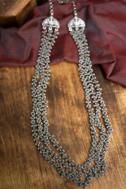 TICH Pure Silver Traditional Maharashtrian Neckpiece - Gajarihaar - Image 3