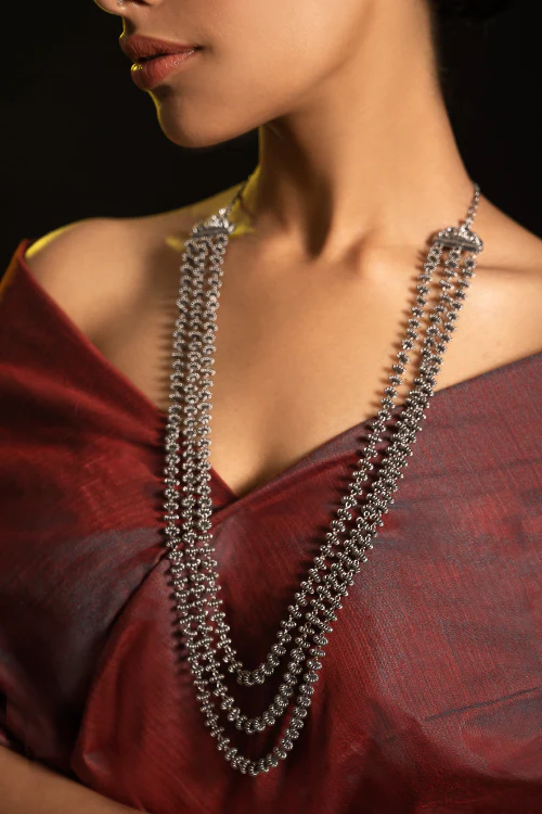 TICH Pure Silver Traditional Maharashtrian Neckpiece - Gajarihaar - Image 4