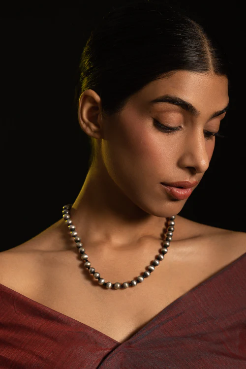 TICH Pure Silver Traditional Maharashtrian Neckpiece - Golmani Saar - Image 2