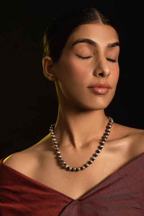 TICH Pure Silver Traditional Maharashtrian Neckpiece - Golmani Saar - Image 4