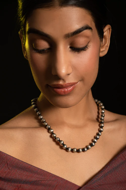 TICH Pure Silver Traditional Maharashtrian Neckpiece - Golmani Saar - Image 5
