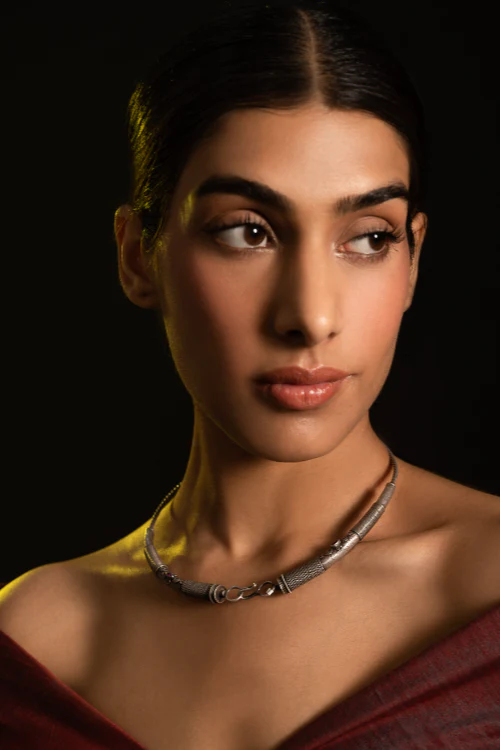 TICH Pure Silver Traditional Maharashtrian Neckpiece - Hasli Classic - Image 6