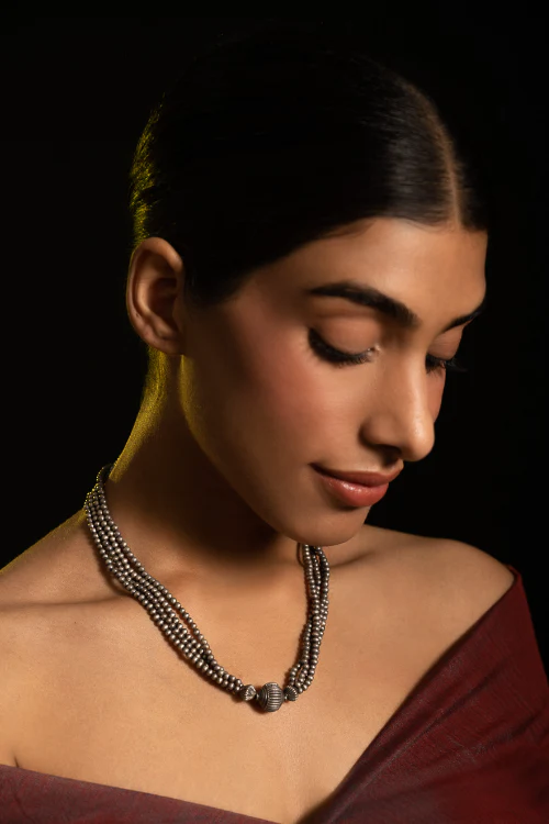 TICH Pure Silver Traditional Maharashtrian Neckpiece - Jodhalepoth - Image 2