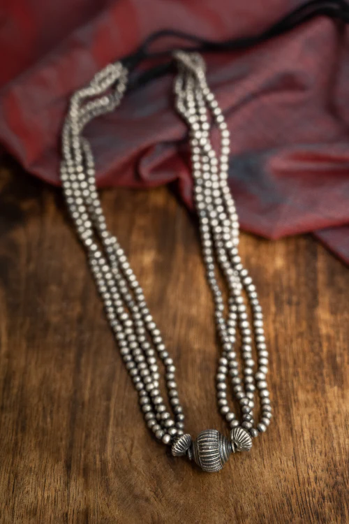 TICH Pure Silver Traditional Maharashtrian Neckpiece - Jodhalepoth - Image 5