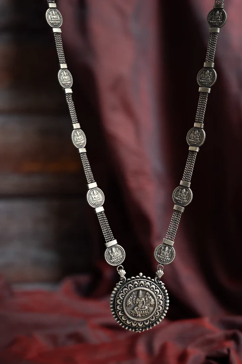 TICH Pure Silver Traditional Maharashtrian Neckpiece - Laxmihaar - Image 2