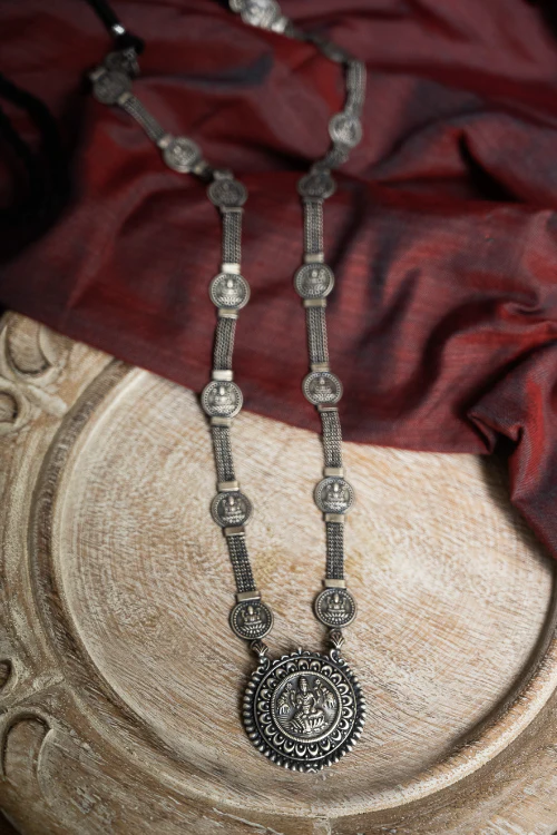 TICH Pure Silver Traditional Maharashtrian Neckpiece - Laxmihaar - Image 5