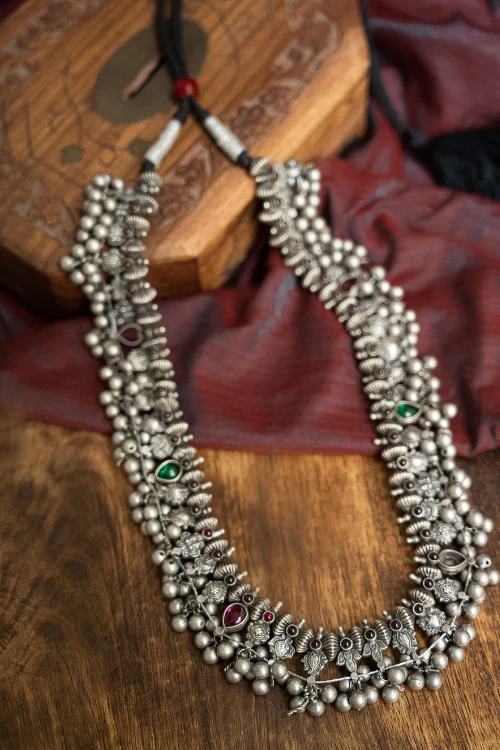 TICH Pure Silver Traditional Maharashtrian Neckpiece - Saaz - Image 2