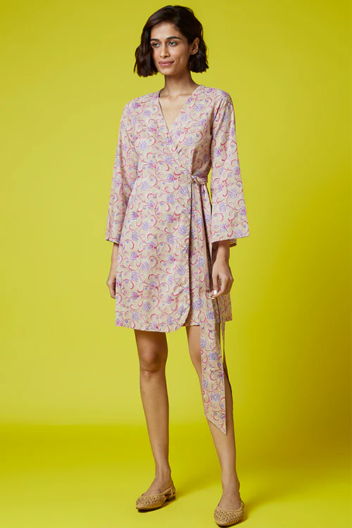 Okhai 'Tingle' Hand Block Printed Pure Cotton Dress - Image 4