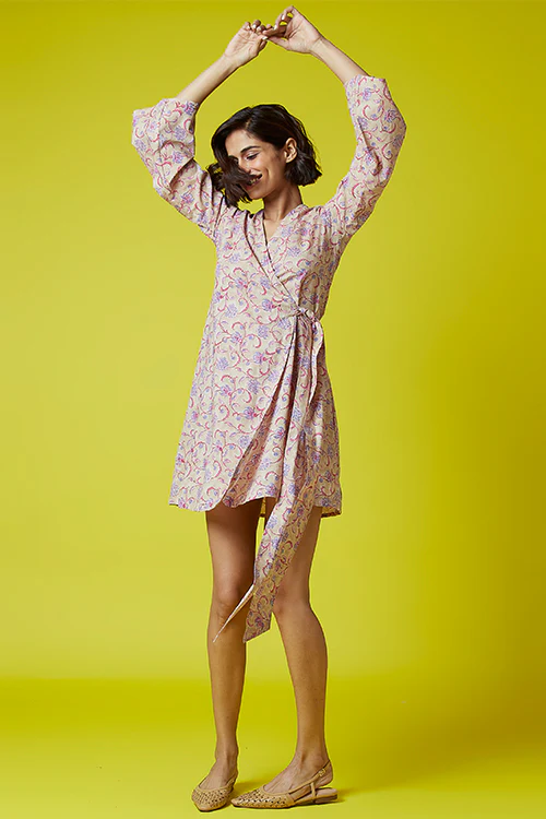 Okhai 'Tingle' Hand Block Printed Pure Cotton Dress - Image 7