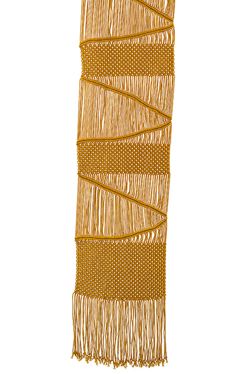 One 'O' Eight Knots Twist and Twill Hand-Knotted 100% Cotton Table Runner - Image 2