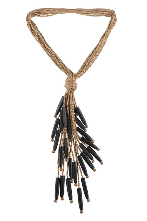 Ubuntu Tangerine Wood Necklace - Image 2