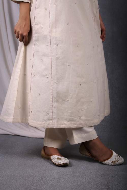 Urmul Desert Crafts-"Amara Kurta" A Line Cotton Handloom Kurta - Image 4