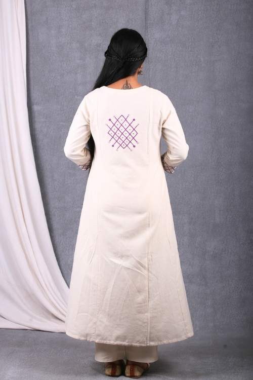 Urmul Desert Crafts-"Amara Kurta" A Line Cotton Handloom Kurta - Image 6