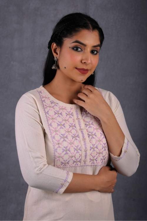 Urmul Desert Crafts-"Antara Kurta" Straight Handloom Kurta