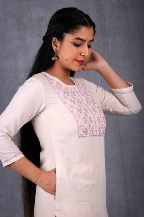 Urmul Desert Crafts-"Antara Kurta" Straight Handloom Kurta - Image 4