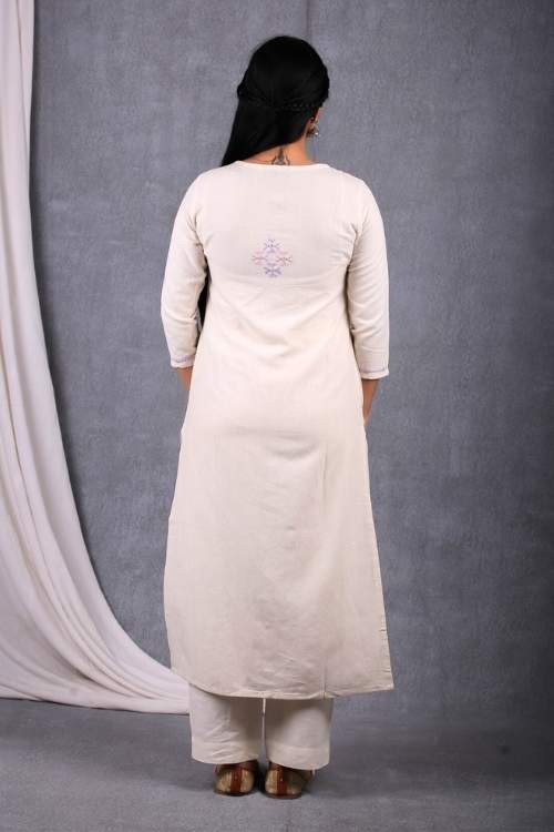 Urmul Desert Crafts-"Antara Kurta" Straight Handloom Kurta - Image 6