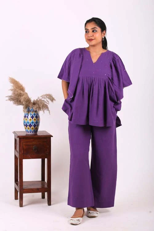 Urmul Desert Crafts- "DESERT DRAPE" Handloom Ruffle Top - Image 2