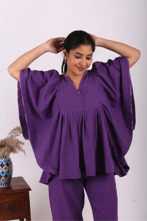 Urmul Desert Crafts- "DESERT DRAPE" Handloom Ruffle Top - Image 3