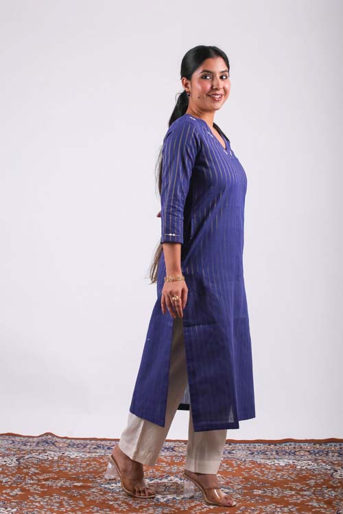 Urmul Desert Crafts- "Gangu" Cotton Straight Kurta - Image 8