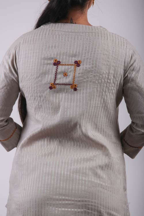 Urmul Desert Crafts- "Gulshan" Cotton Straight Kurta - Image 3